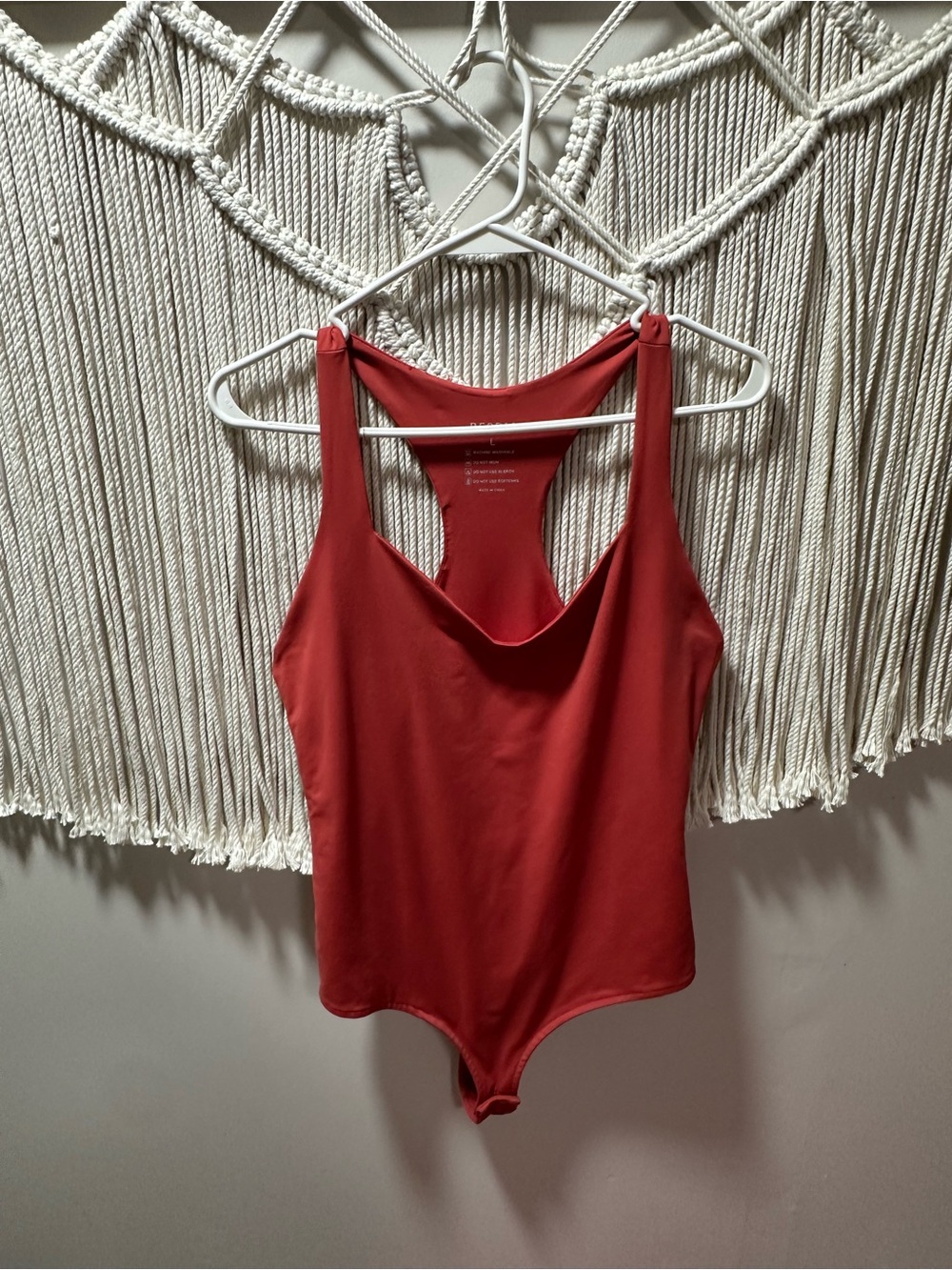Amazon Red Racerback Tank Bodysuit - Deep Red